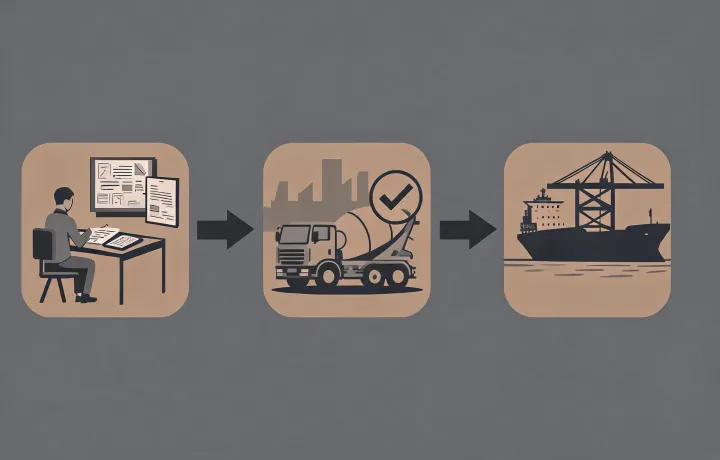 Remote mixer truck sourcing communication map